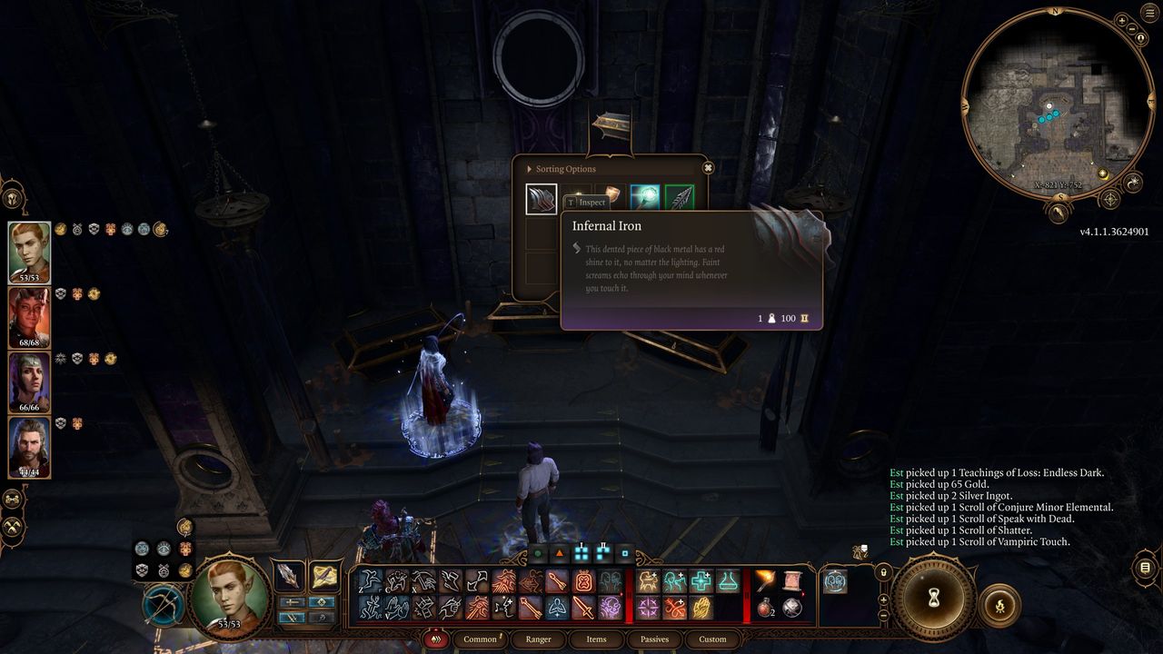 Baldur's Gate 3 Infernal Iron in a chest