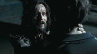 Sirius saying goodbye to Harry Potter