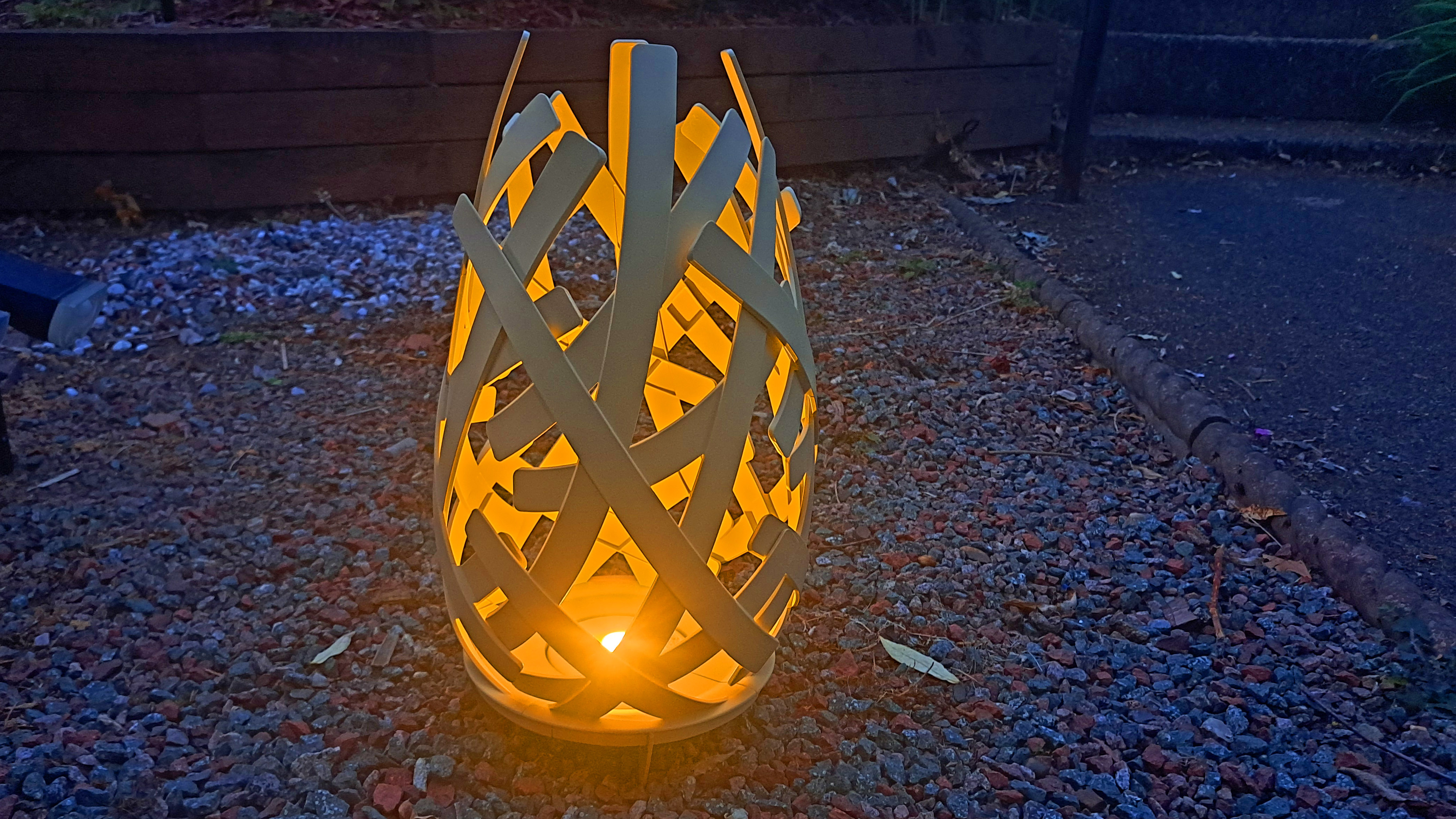 IKEA SOLVINDEN LED floor lamp outside
