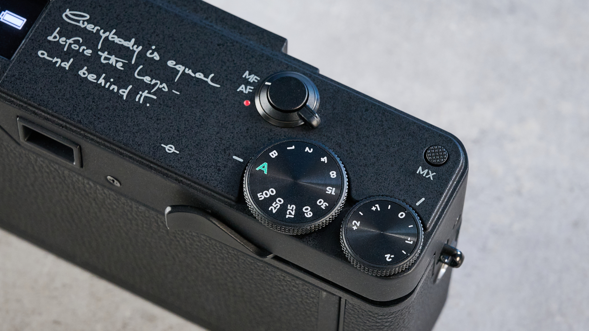 A black Lomography Lomo MC-A 35mm film camera