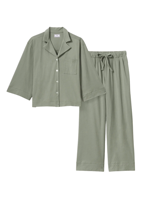 The Olivia Wide Leg Pima Pajama Set 