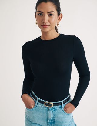 Black Crew Neck Long Sleeve T-Shirt