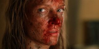 The Bride's bloodied face in the fight with Elle Driver