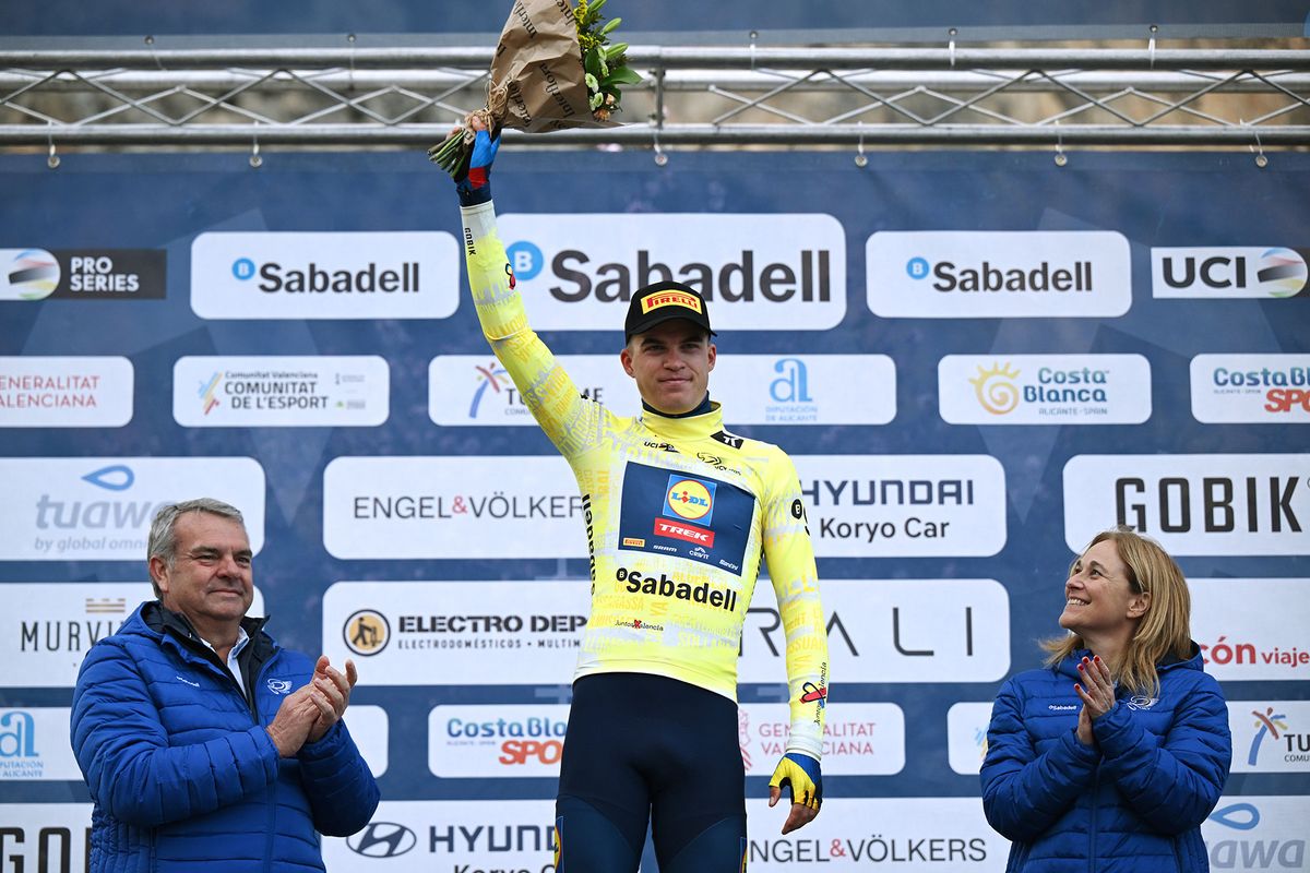 Mathias Vacek held onto the yellow jersey after a tough fight up the final climb