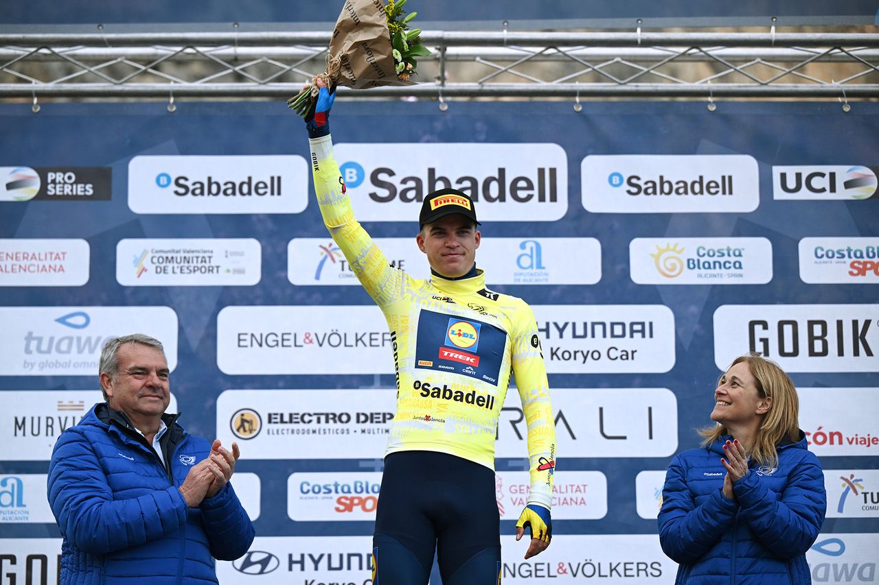 Mathias Vacek held onto the yellow jersey after a tough fight up the final climb