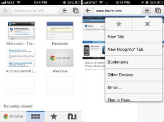 Chrome for iPhone user interface