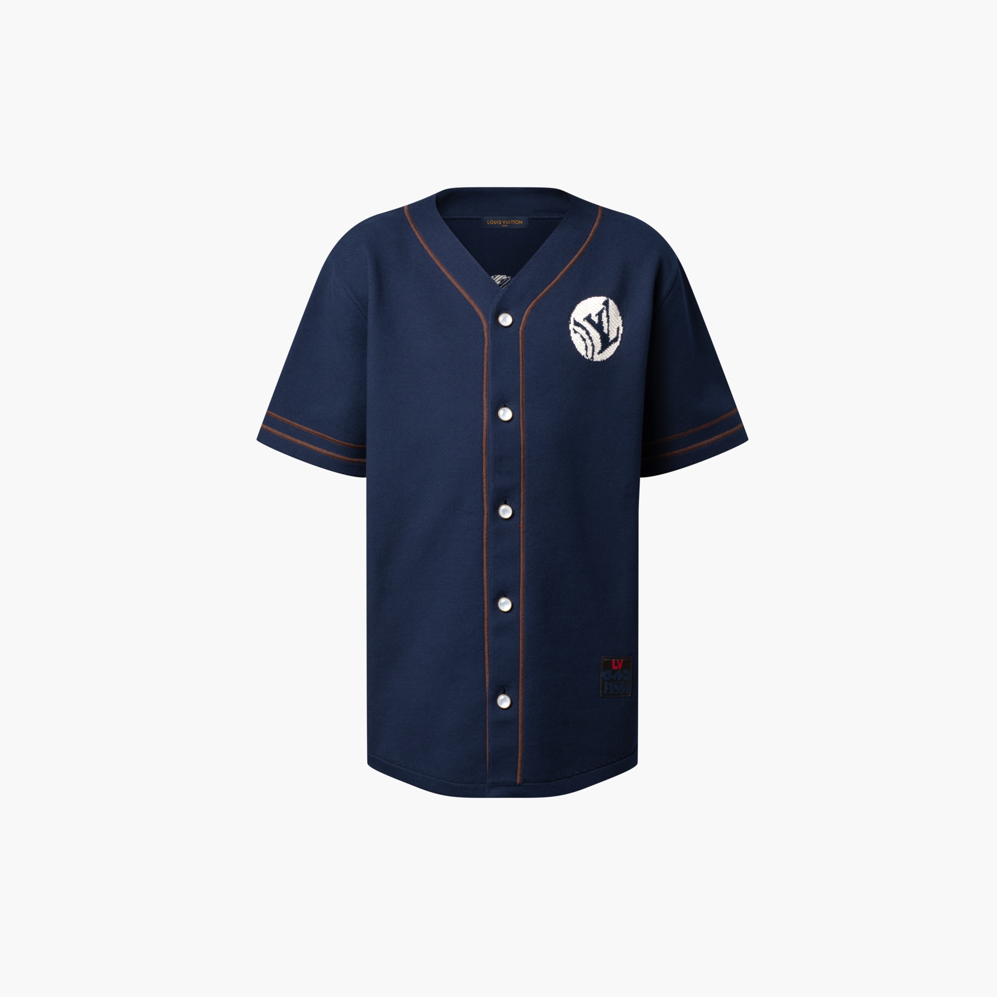 Knitted Short-Sleeved Baseball Shirt