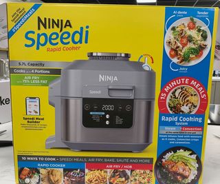 Ninja Speedi Rapid Cooker and Air Fryer inside the box.