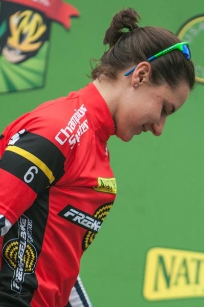 Megan Gaurnier (TIBCO) kept the most aggressive rider jersey right to the end.