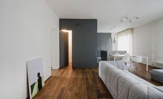 Wooden flooring and white walls in a living room