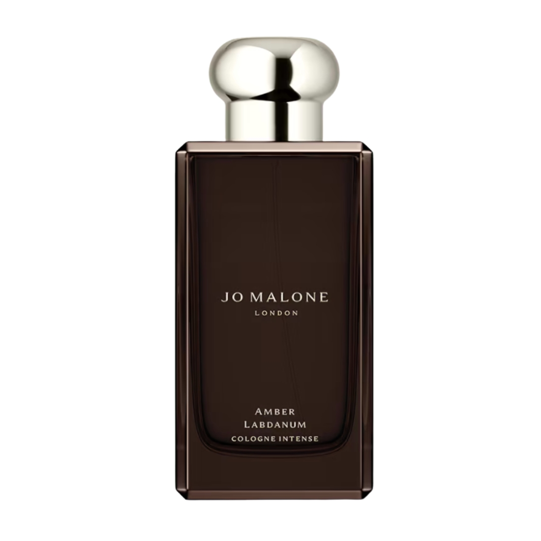 A product shot of the Jo Malone London Amber &amp;amp; Labdanum cologne, on a white background