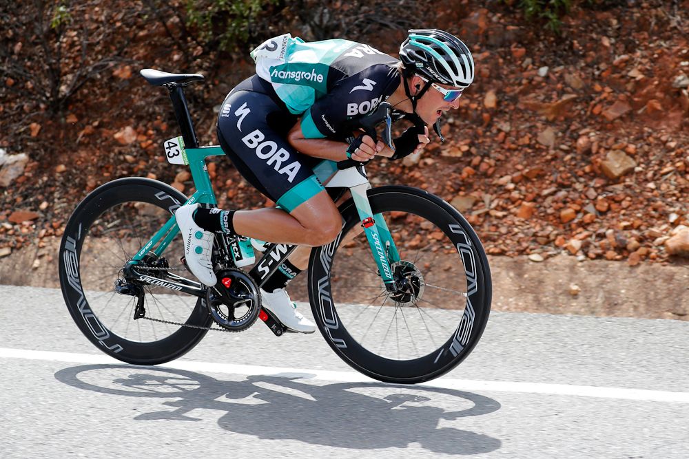 Marcus Burghardt 9Bora-Hansgrohe) goes aero during stage 8 at the Vuelta