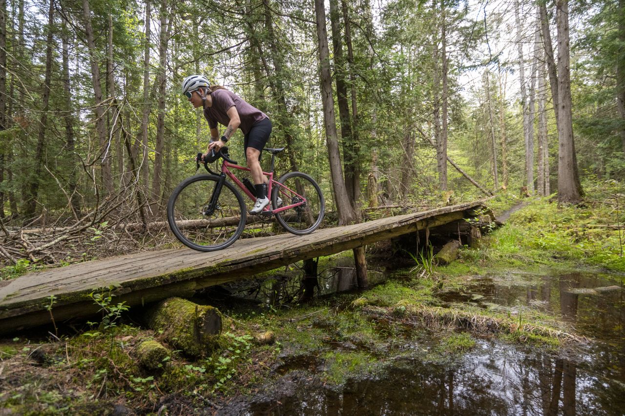 Rook riding with Van Rysel in Vermont