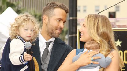 Ryan Reynolds and Blake Lively with their, children attend the ceremony honoring actor Ryan Reynolds with a Star on The Hollywood Walk of Fame held on December 15, 2016 in Hollywood, California.