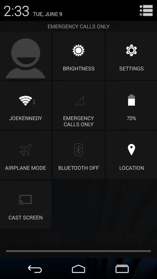 Android 4.4 Quick Settings
