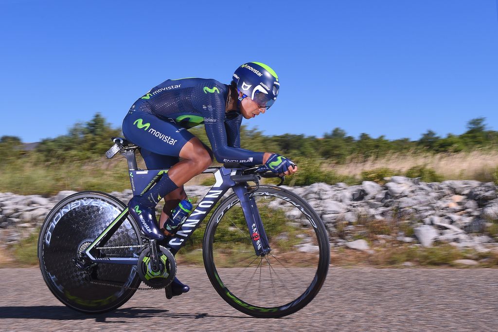 Nairo Quintana (Movistar) during the stage 13 time trial