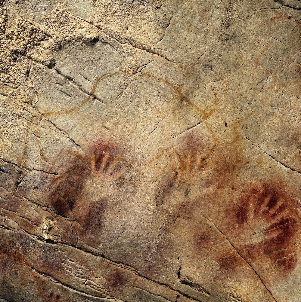 Panel of hands at El Castillo Spain