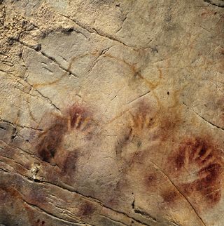 Panel of hands at El Castillo Spain