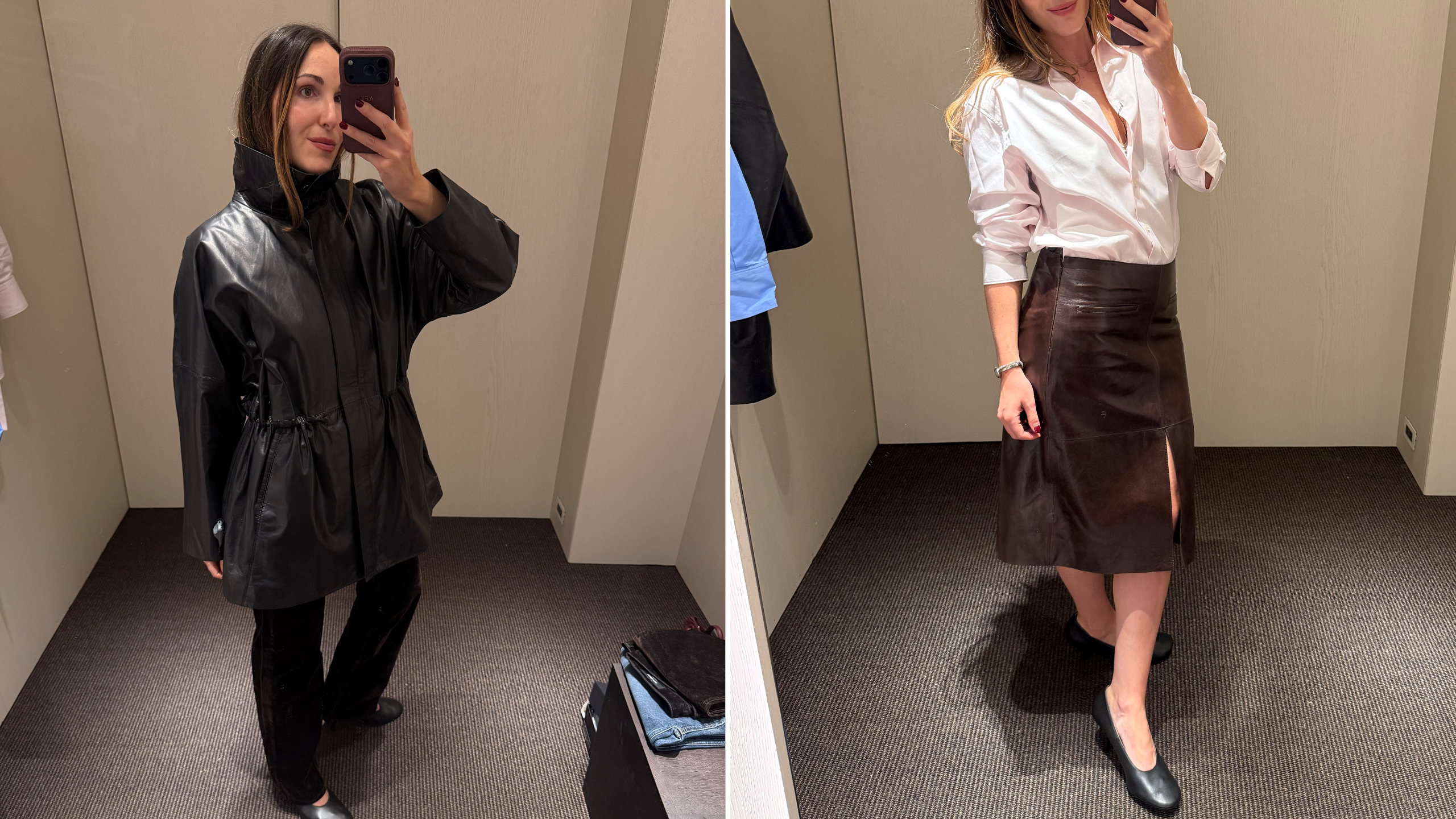 Anna LaPlaca wearing Massimo Dutti clothing at the new NYC flagship store.