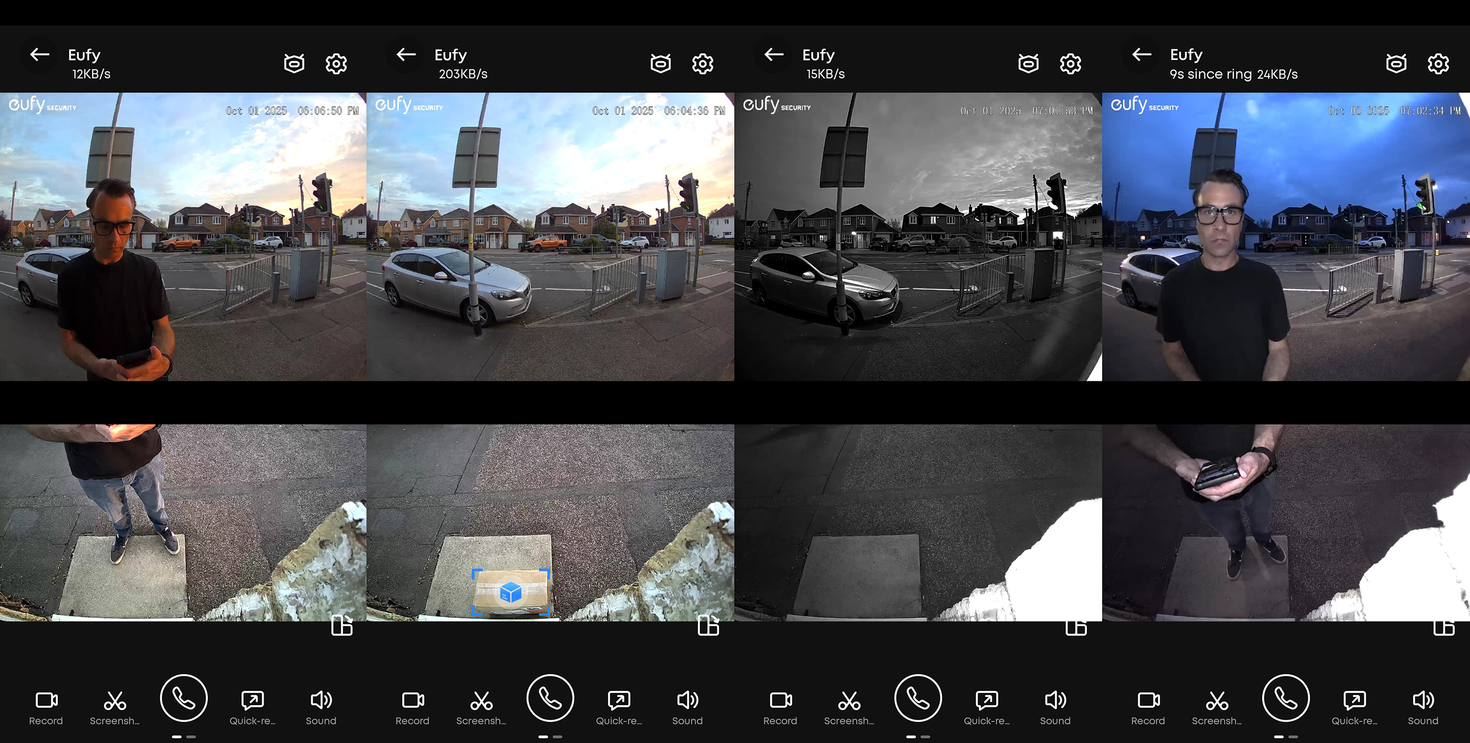 Eufy secvurity app screengrabs