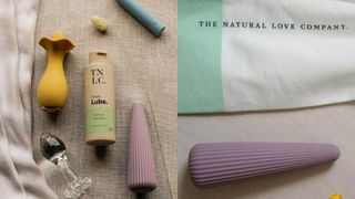 Two images of the Delight Hamper from The Natural Love Company, one of the best sex toy kits.