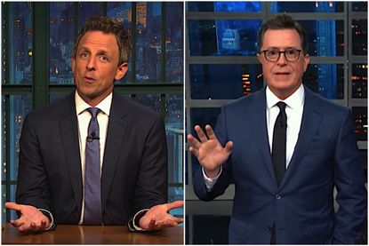 Seth Meyers, Stephen Colbert on the Collins indictment