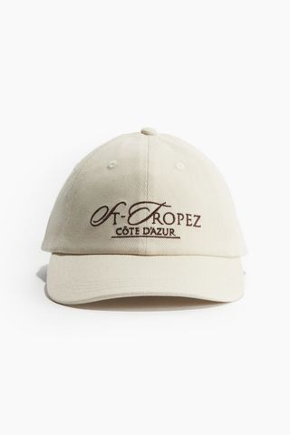 Twill Cap With Text Motif