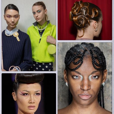 Collage of NYFW beauty trends