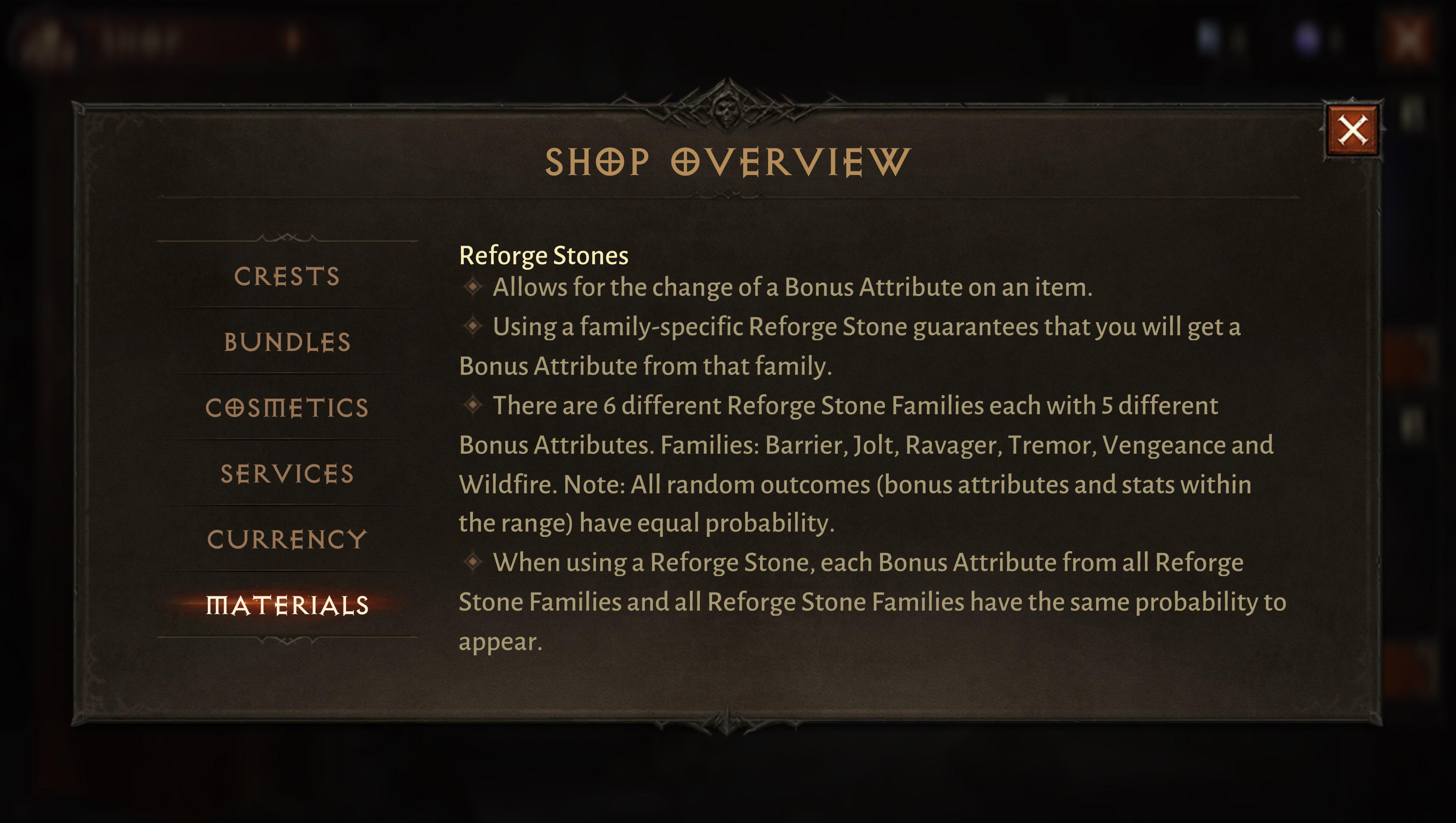 Diablo Immortal shop screens