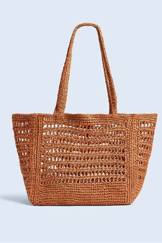 Madewell The Open-Crochet Straw Packable Tote