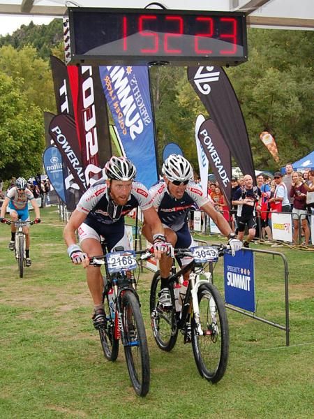 It's a photo finish for Gavin Mason (Wanaka) and Mark Williams (Queenstown). Mason won.