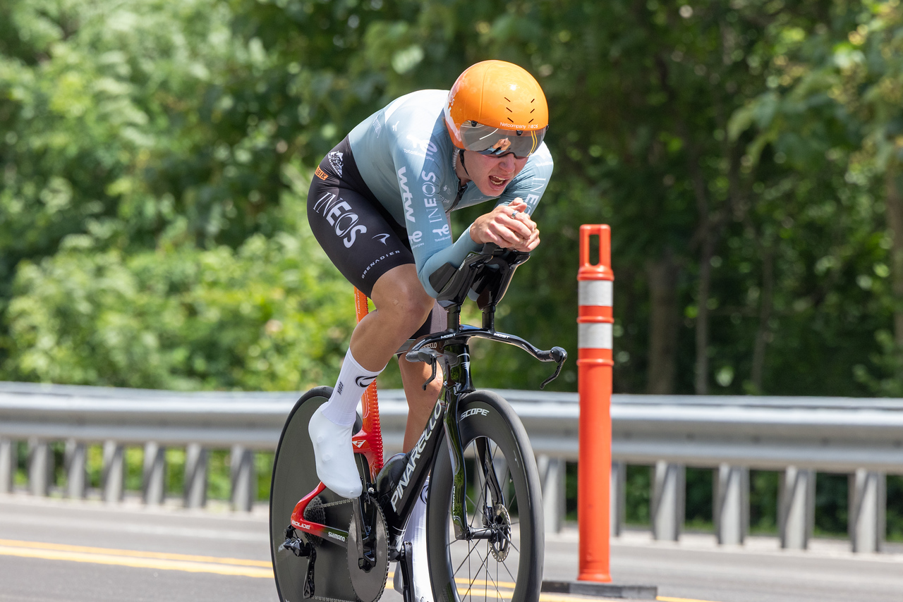 Artem Shmidt (Netcompany Ineos) powers to the elite men's time trial title in the 2026 US Pro Road Championships