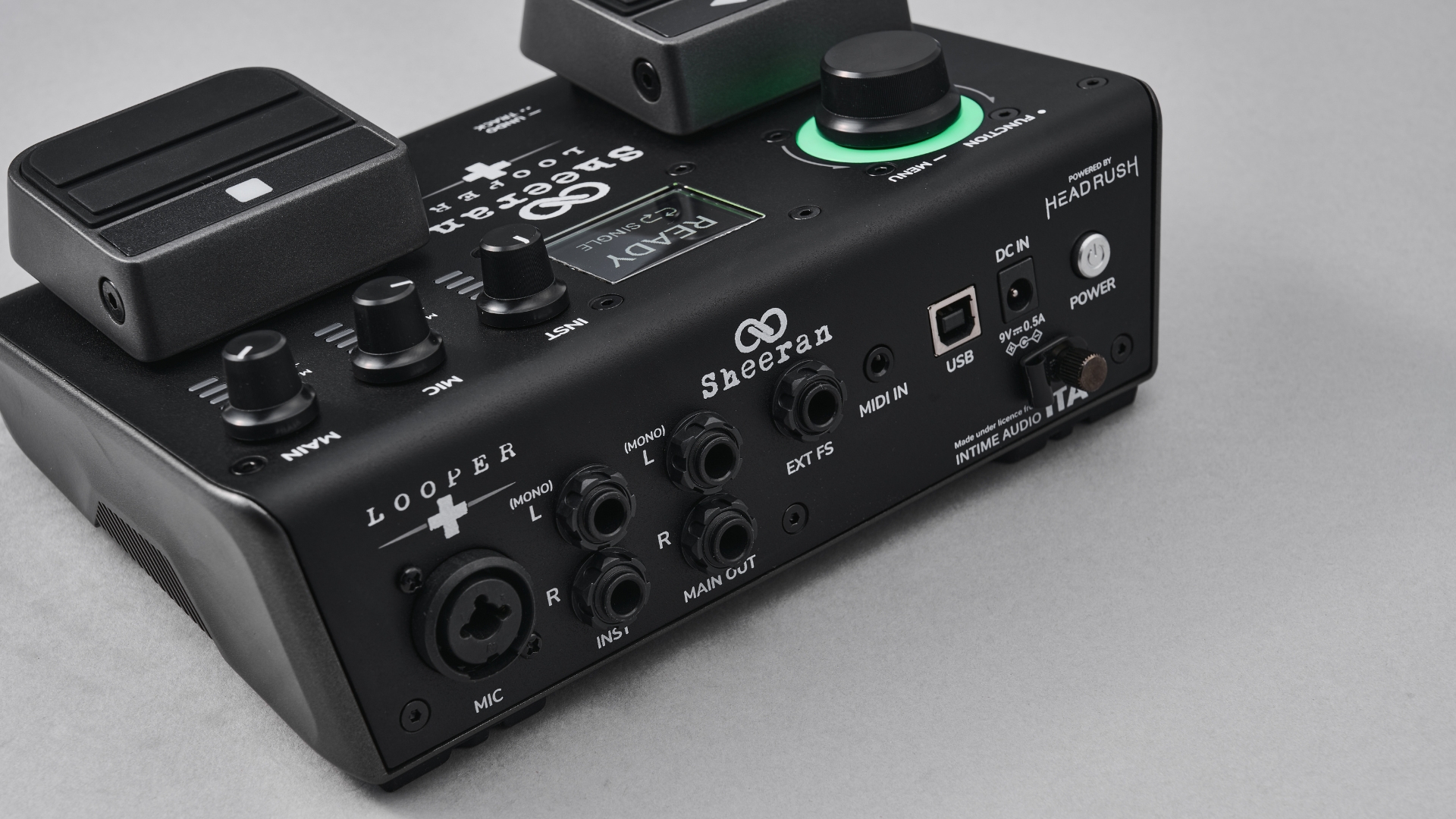 The connections panel of a Sheeran Looper +