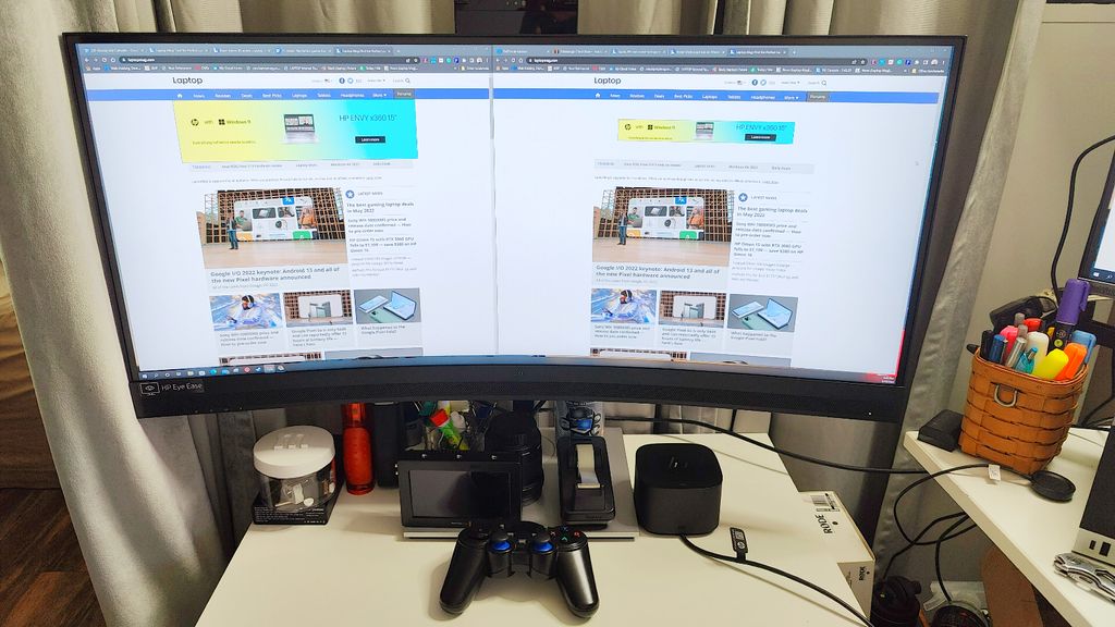 HP E34m G4 curved USB-C conferencing monitor review | Laptop Mag