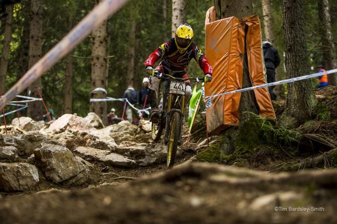 A technical section on the downhill course