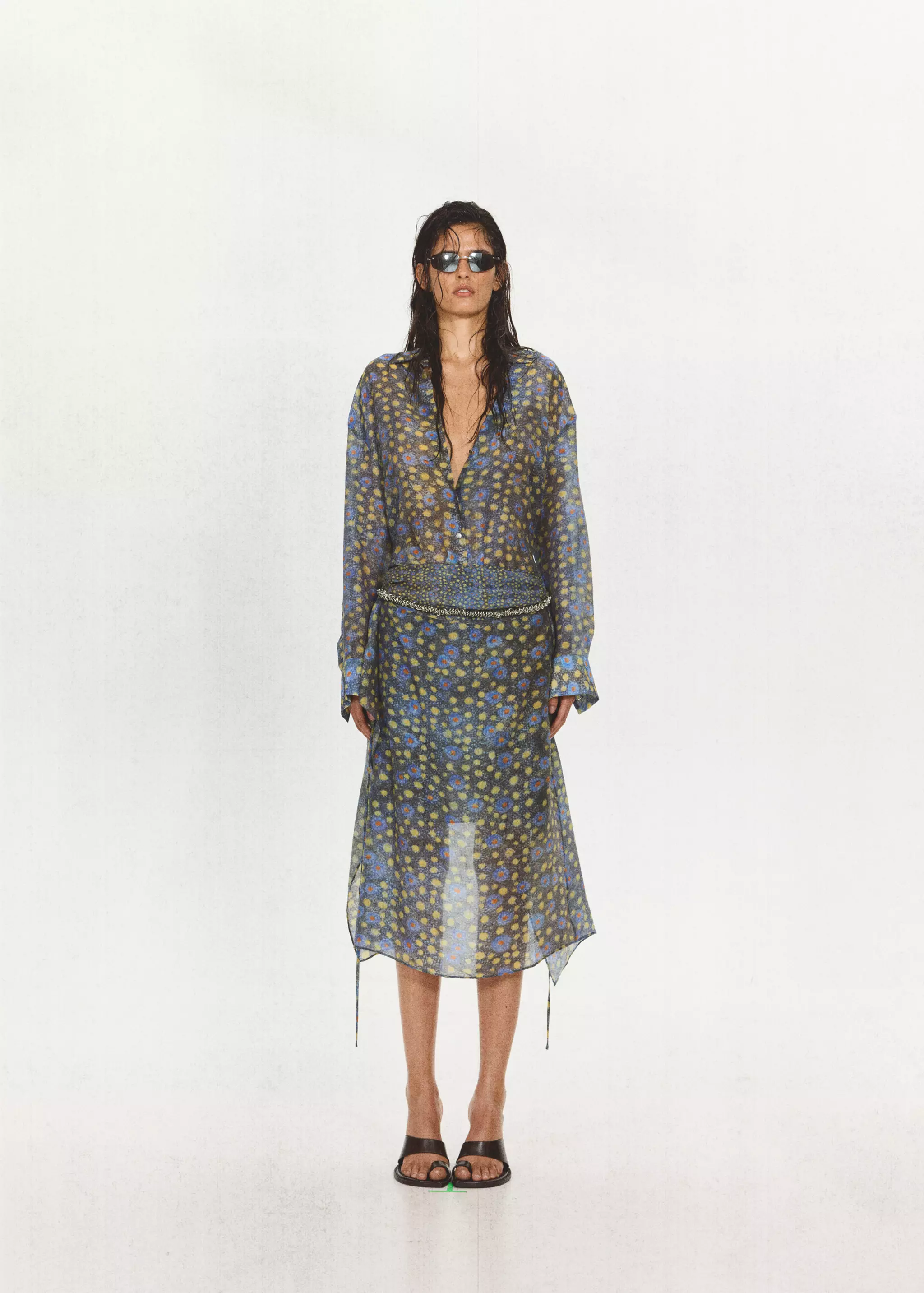 Printed Overlay Skirt - Women | Mango Usa