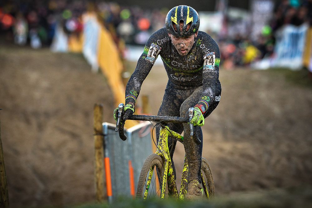 Sven Nys competes in the men elite category of the Koksijde cyclocross, the third race of the UCI Cyclocross World Cup