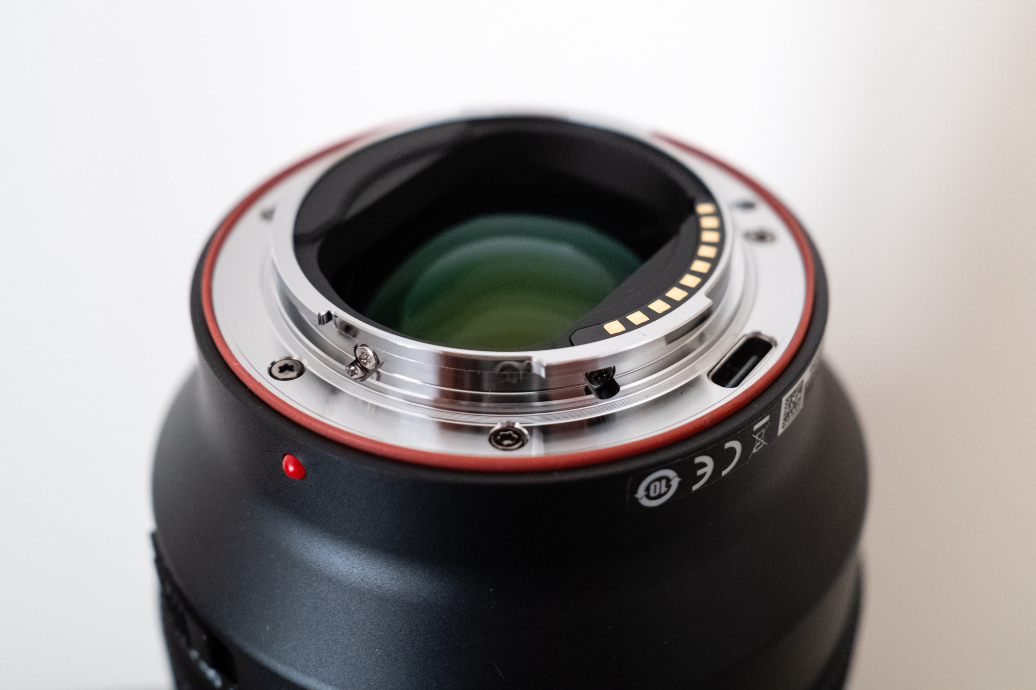 Viltrox AF 50mm f/1.4 Pro FE lens mount with a USB-C port