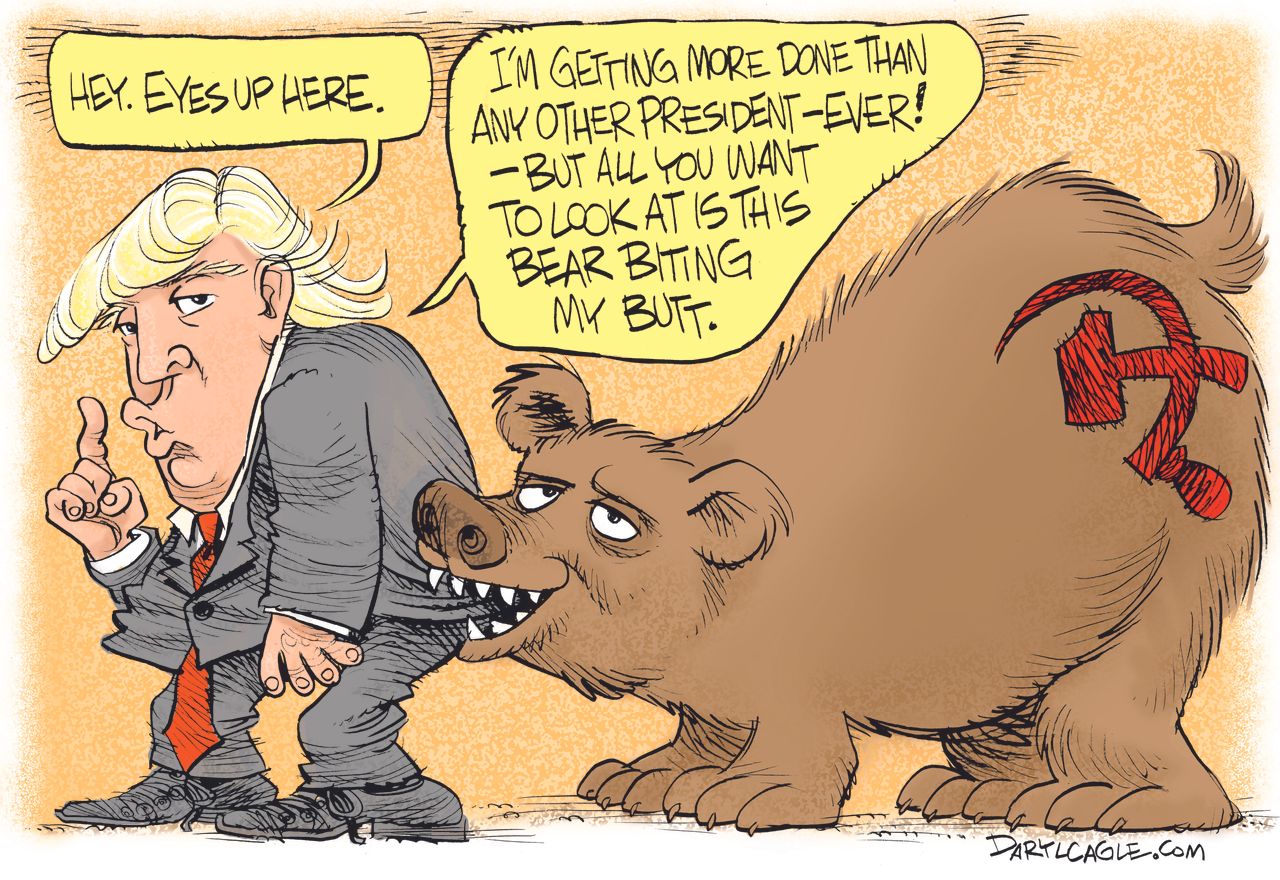 Political cartoon U.S. Trump Russia investigation