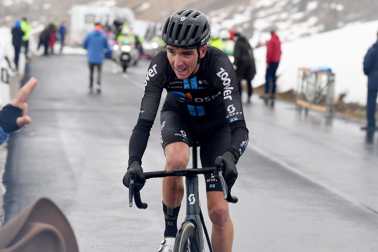 Romain Bardet on the Passo Giau during stage 16 of the Giro d&#039;Italia 2021