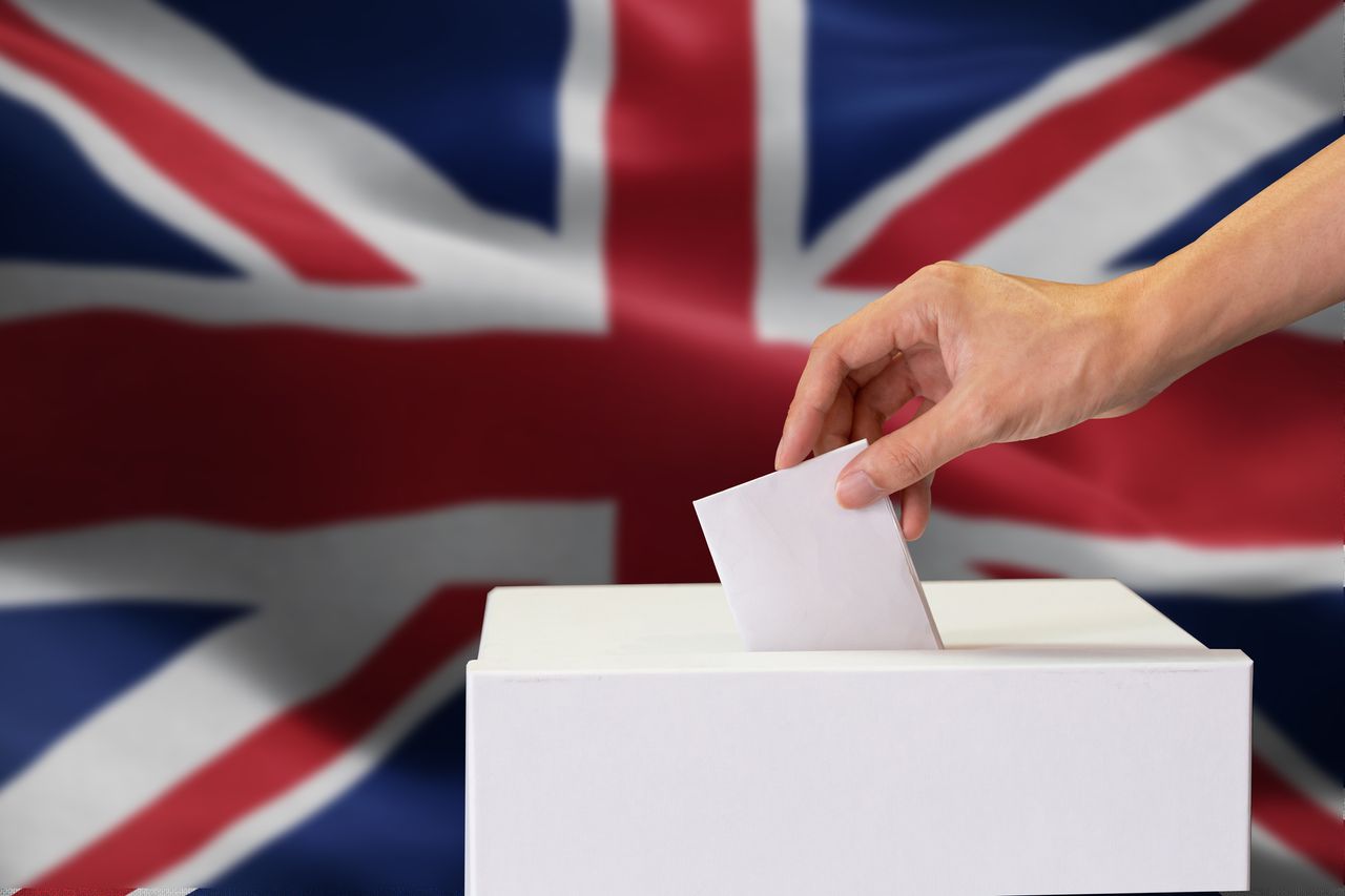 Ballot box and Union Jack