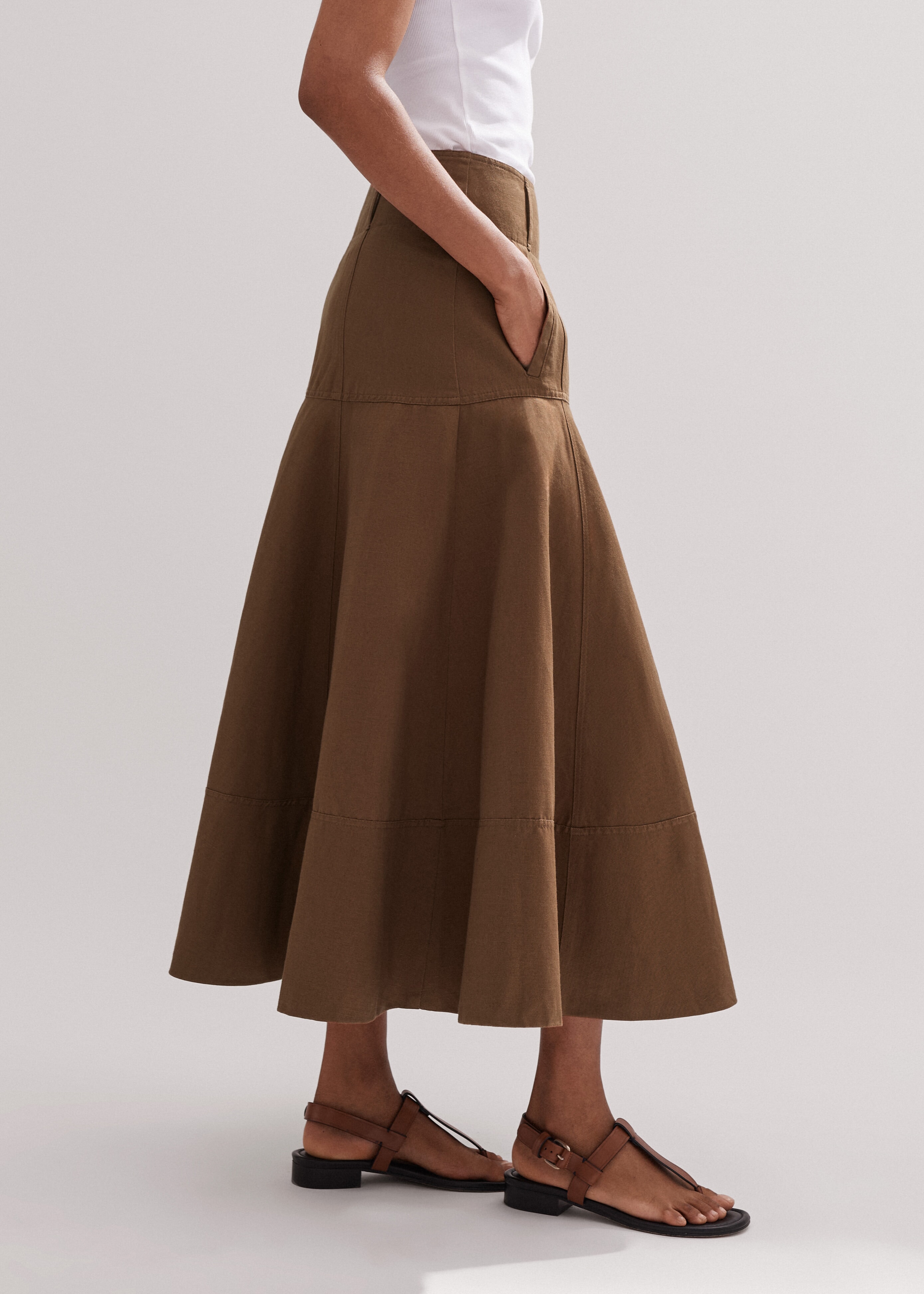 Me+Em, Linen-Blend A-Line Skirt
