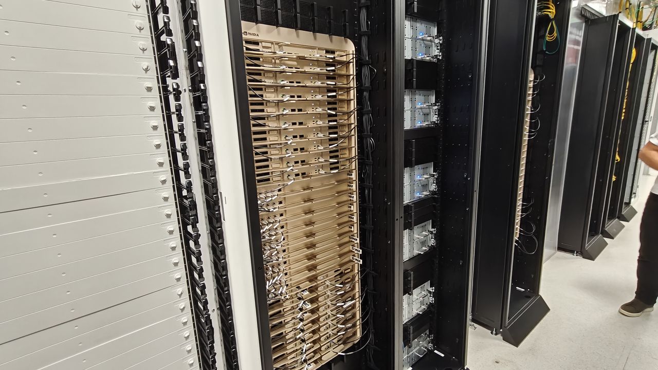 A shot of the Nvidia NVL72 Racks