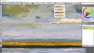 Corel Painter’s Thick Paint feature lets you apply digital paint in layers