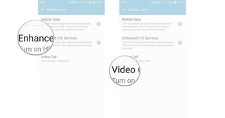 Tap Enhanced LTE Services, tap Video Call, tap the switch to turn on Video Calling