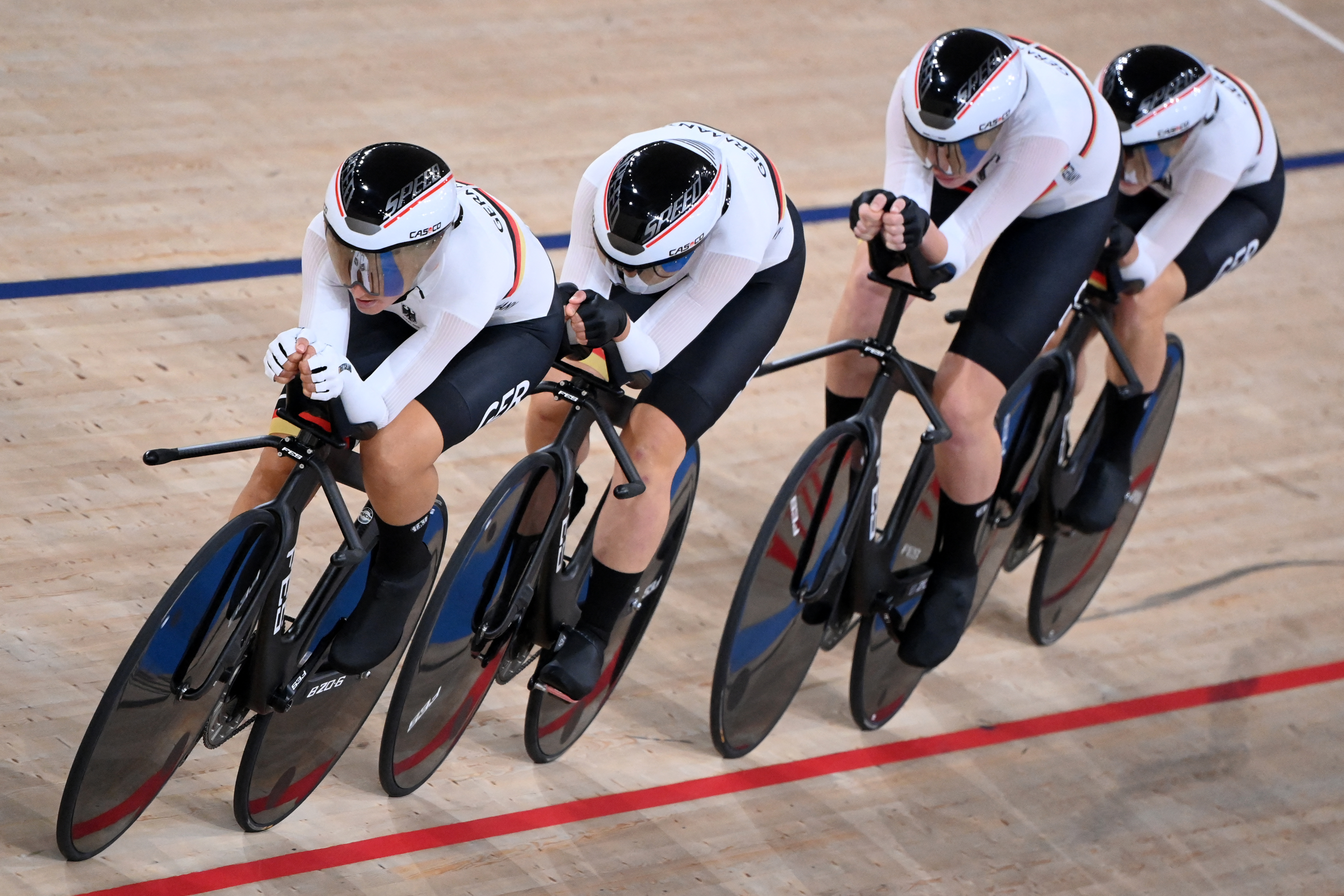 The German womens team pursuit squad at the Tokyo Olympics