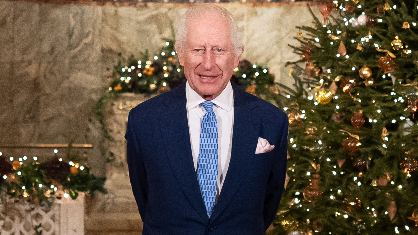In this image released on December 23, 2024, King Charles III records his Christmas message at the Fitzrovia Chapel on December 11, 2024