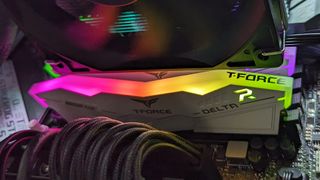 Teamgroup T-Force Delta RGB DDR5 installed in motherboard