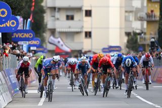 Sprinters dash to the line during stage 2 at Tirreno-Adriatico