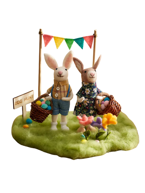 Egg Hunt Felt Critter Scene